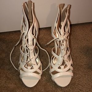 Charlotte Russe White Laced Heels